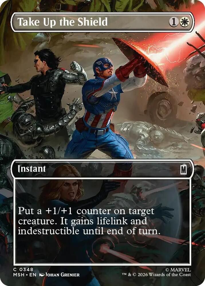 Take Up the Shield (Borderless) - Marvel Super Heroes (MSH) Common