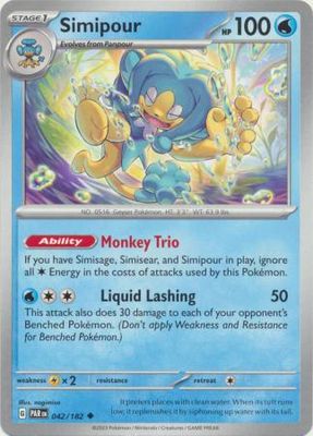 Simipour - 042/182 - Uncommon Scarlet &amp; Violet: Paradox Rift Singles *Espanol*
