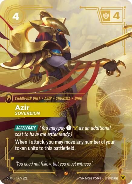 SJF Azir - Sovereign - Spiritforged (SFD) Foil