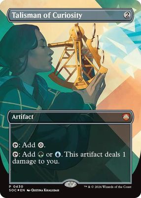 SJF Talisman of Curiosity (Borderless) - Commander: Secrets of Strixhaven (SOC) Foil
