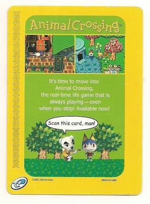 Animal Crossing e-Reader Promo Card E001 KK Slider Scan Man eReader GameCube