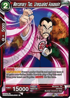 Mercenary Tao, Unequaled Assassin - Rise of the Unison Warrior (DBS-B10) Rise of the Unison Warrior