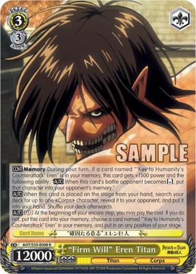 "Firm Will" Eren Titan - Attack on Titan (AOT/S35) Rare
