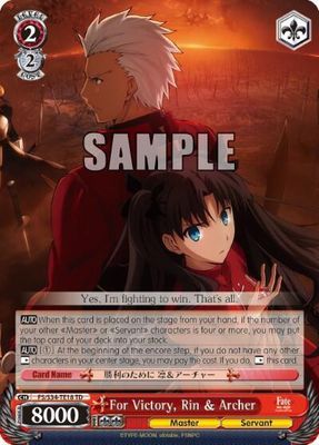 For Victory, Rin &amp; Archer - Fate/stay night [Unlimited Blade Works] (FS/S34) SR