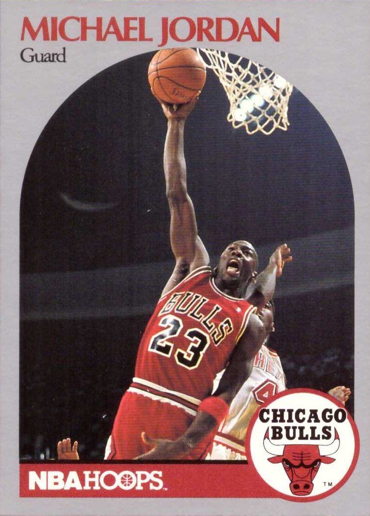 1990-91 NBA Hoops 65 Michael Jordan Basketball Card Chicago Bulls