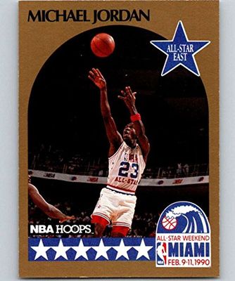 1990-91 NBA Hoops 5 Michael Jordan SP Chicago Bulls AS Official Basketball Trading Card