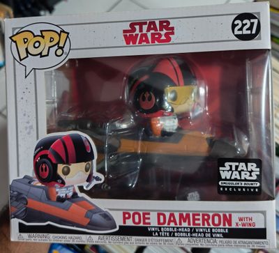 SJ2 Poe Dameron Figura Funko Pop 227 Star Wars Figura With X Wing
