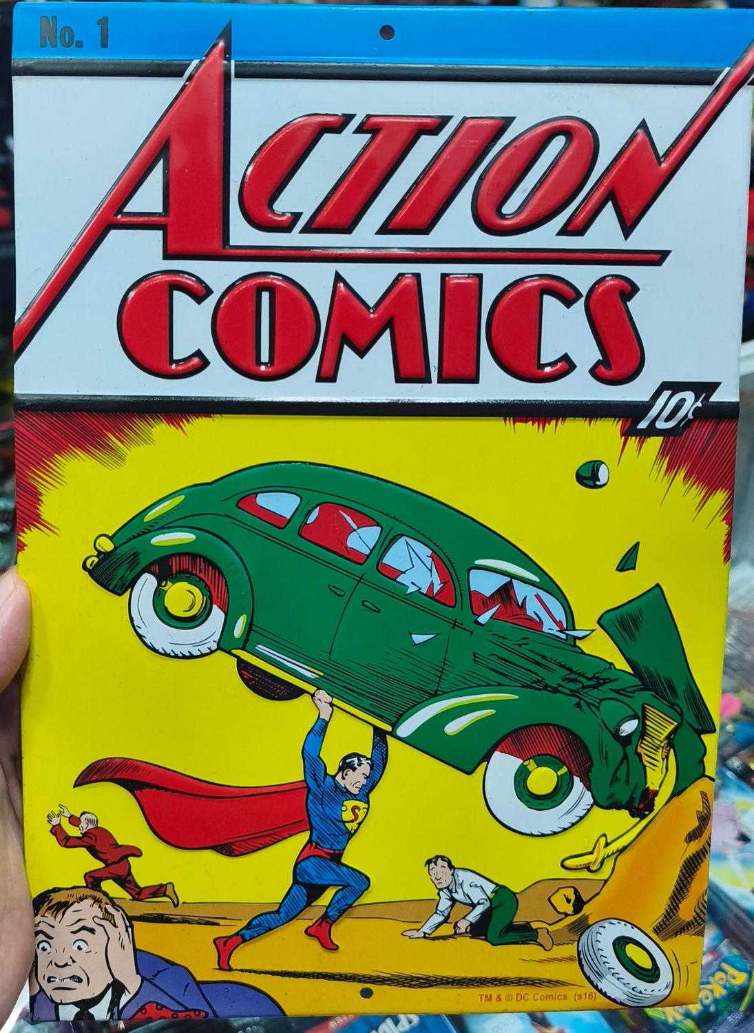 SJ2 Superman Action Cómics Lata Rotulo Oficial DC Open Road Brands