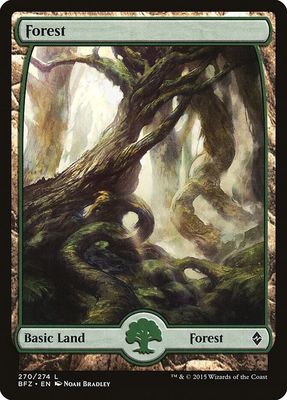 Forest (270) - Full Art - Battle for Zendikar (BFZ) Foil 270/274