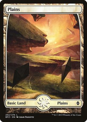 Plains (252) - Full Art - Battle for Zendikar (BFZ) Foil 252/274