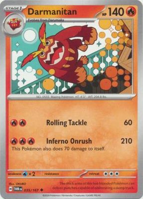 Darmanitan - 035/167 - Uncommon Scarlet and Violet: Twilight Masquerade Singles Foil
