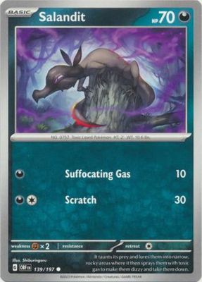 Salandit - 139/197 - Common Scarlet &amp; Violet: Obsidian Flames Singles Foil