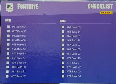 Fortnite Checklist 96 Panini