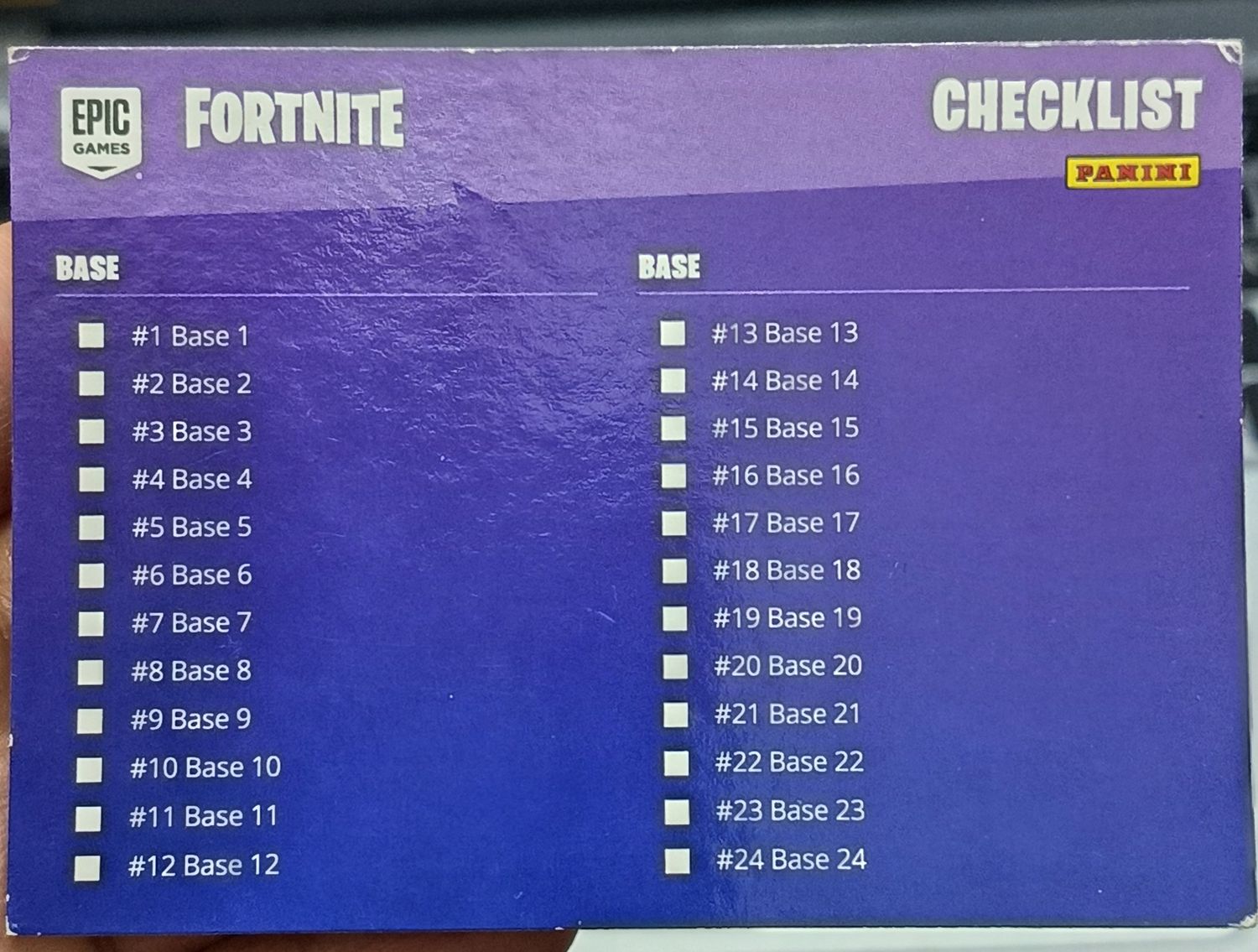 Fortnite Checklist 95 Panini