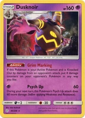 Dusknoir - 85/236 - Rare Theme Deck Exclusive Pokemon Theme Deck Exclusives Holo Rare