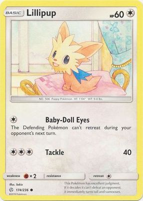 Lillipup - 174/236 - Common Sun &amp; Moon: Cosmic Eclipse Singles Foil