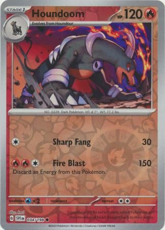 Houndoom - 034/198 - Common Scarlet &amp; Violet (Base Set) Singles