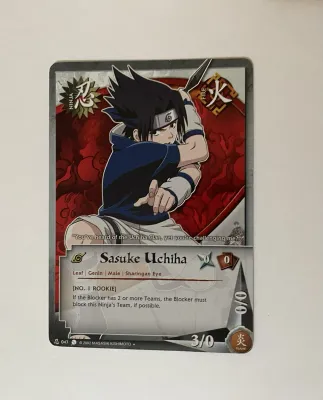 Naruto CCG - (No. 1 Rookie) Sasuke Uchiha #047 - 2002 Jump Bandai Card