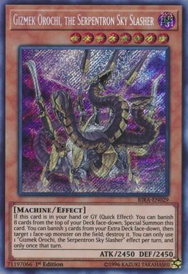 Gizmek Orochi, the Serpentron Sky Slasher - Rising Rampage (RIRA) Secret Rare