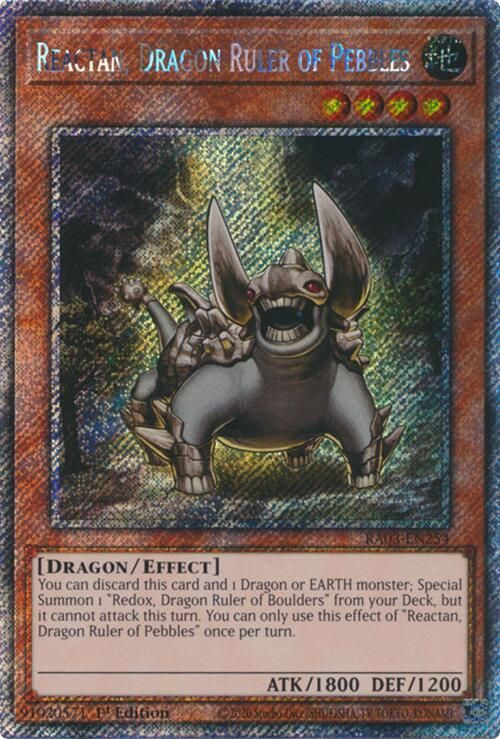 Reactan, Dragon Ruler of Pebbles (Platinum Secret Rare) - Quarter Century Bonanza (RA03)