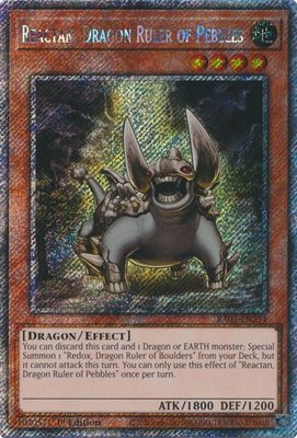 Reactan, Dragon Ruler of Pebbles (Platinum Secret Rare) - Quarter Century Bonanza (RA03)
