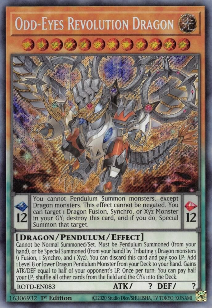 SJF Odd-Eyes Revolution Dragon - Rise of the Duelist (ROTD) Secret Rare