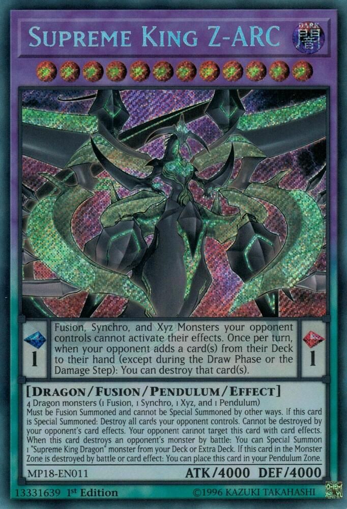 Supreme King Z-ARC - 2018 Mega-Tins Mega Pack (MP18) Secret Rare