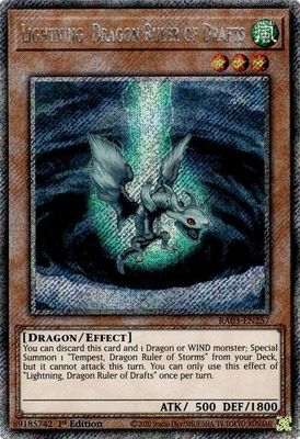 Lightning, Dragon Ruler of Drafts (Platinum Secret Rare) - Quarter Century Bonanza (RA03)