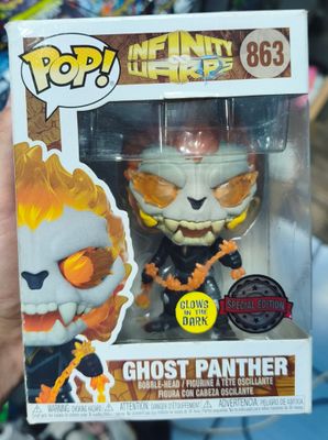 SJ1 Ghost Panther Figura Funko Pop 863 Marvel Caja Dañada