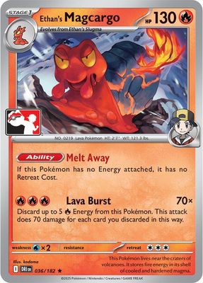 Ethan's Magcargo - 036/182 - Prize Pack Series Cards *Espanol*
