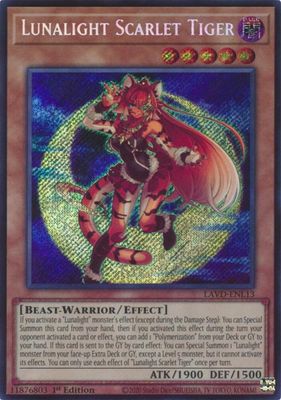 SJF Lunalight Scarlet Tiger (Secret Rare) - Legendary Arc-V Decks (LAVD)
