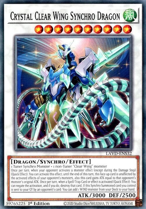 Crystal Clear Wing Synchro Dragon - Legendary Arc-V Decks (LAVD) Common