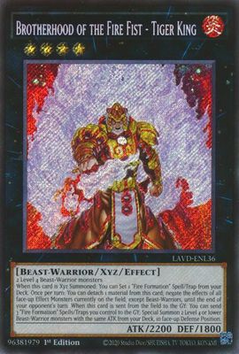Brotherhood of the Fire Fist - Tiger King - Legendary Arc-V Decks (LAVD) Secret Rare