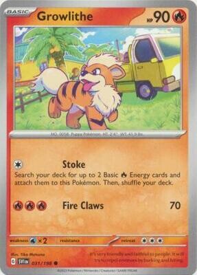 Growlithe - 031/198 - Common Scarlet &amp; Violet (Base Set) Singles Foil