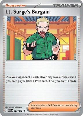 Lt. Surge's Bargain - 120/132 - ME01: Mega Evolution (MEG) ME01: Mega Evolution Reverse