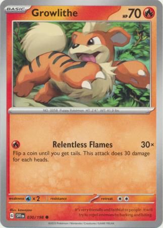 Growlithe - 030/198 - Common Scarlet &amp; Violet (Base Set) Singles Foil