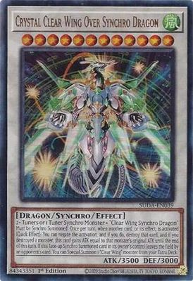 Crystal Clear Wing Over Synchro Dragon - SUDA-EN039 - Ultra Rare 1st Edition Supreme Darkness 1st Edition Singles