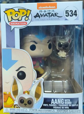 SJ4 Aang Figura Funko Pop 534 Avatar The Last Airbender Aang With Momo