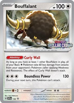 SJF Bouffalant - 136 - SV: Scarlet &amp; Violet Promo Cards (SVP) Holo Rare
