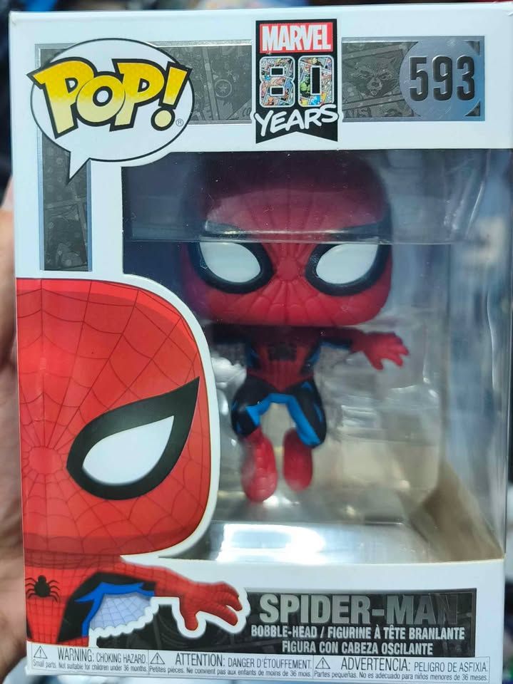 SJ1 Spider Man Figura Funko Pop 593 Marvel