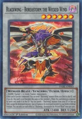 Blackwing - Boreastorm the Wicked Wind - DABL-EN043 - Super Rare 1st Edition Darkwing Blast 1st Edition Singles *Espanol*
