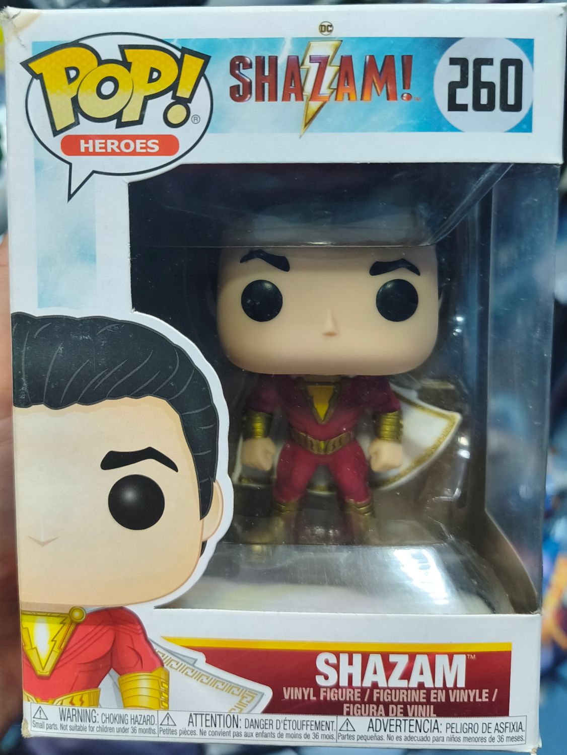 SH1 Shazam Figura Funko Pop 260 Caja Dañada