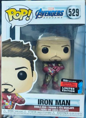 SJ1 Iron Man Figura Funko Pop 529 Avengers Endgame 2019 Fall Convention Caja Dañada