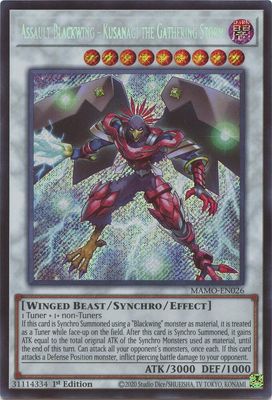 SJF Assault Blackwing - Kusanagi the Gathering Storm (Secret Rare) - Magnificent Monsters (MAMO) Secret Rare