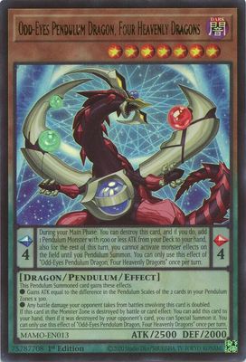 SJF Odd-Eyes Pendulum Dragon, Four Heavenly Dragons - Magnificent Monsters (MAMO) Ultra Rare