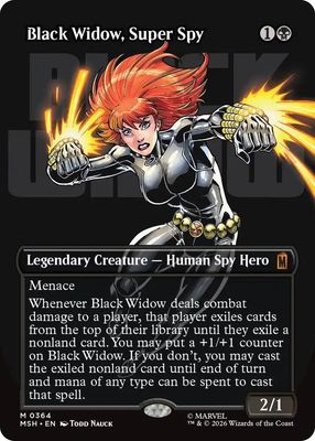 SJF Black Widow, Super Spy (Borderless) (0364) - Marvel Super Heroes (MSH) Foil