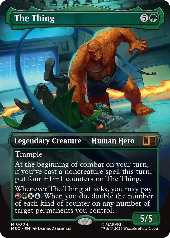 SH9 The Thing (Borderless) - Commander: Marvel Super Heroes (MSC) Foil