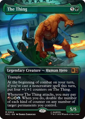 SH9 The Thing (Borderless) - Commander: Marvel Super Heroes (MSC) Foil
