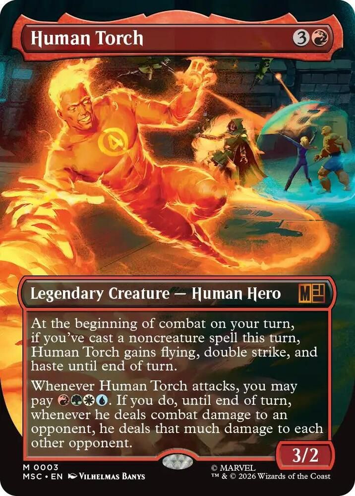 SH9 Human Torch (Borderless) - Commander: Marvel Super Heroes (MSC) Foil