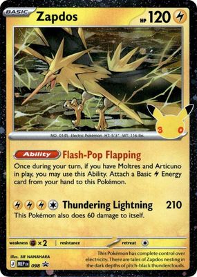 SJF Zapdos - 098 (30th Celebration) - ME: Mega Evolution Promo (MEP) Holo